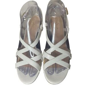 COLE HAAN Criss Cross White Leather Strappy Slingback Sandals‎ Women’s Size 7